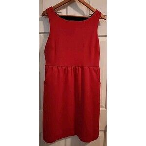 Banana Republic Red Dress XL Knee Length Sleeveless Midi Sexy Open Back Minimal